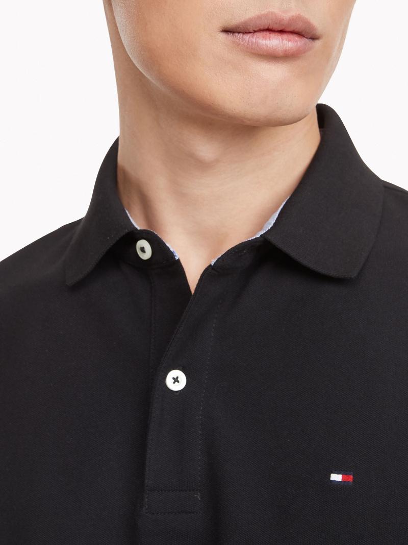 Férfi Tommy Hilfiger Slim fit tommy Polos Fekete | HU 1098UZG